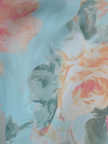 ALARA - AQUA BLUE FLORAL FAIRY KURTI