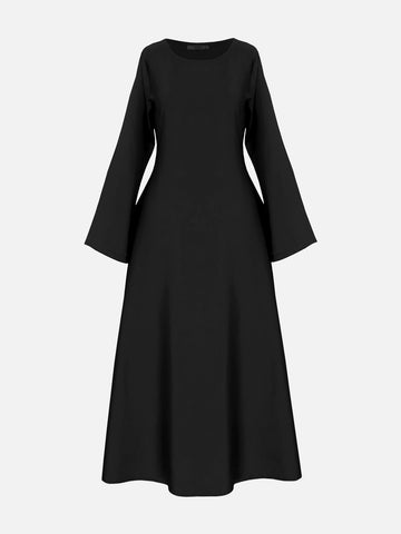 VALENCIA - BLACK SILK CAPE DRESS