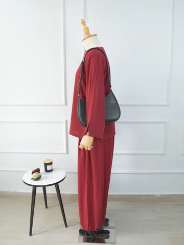 RAVELLE - MAROON BALLOON PANTS