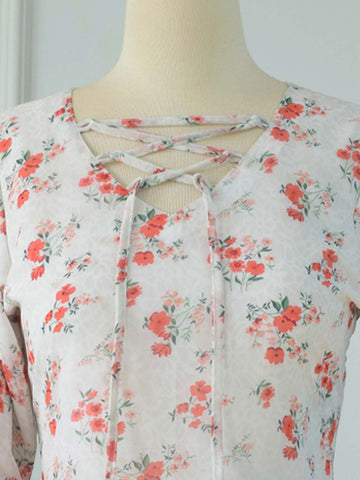 LIYANA - WHITE FLORAL FAIRY KURTI