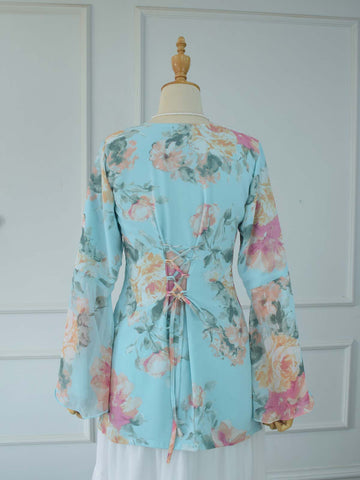 ALARA - AQUA BLUE FLORAL FAIRY KURTI