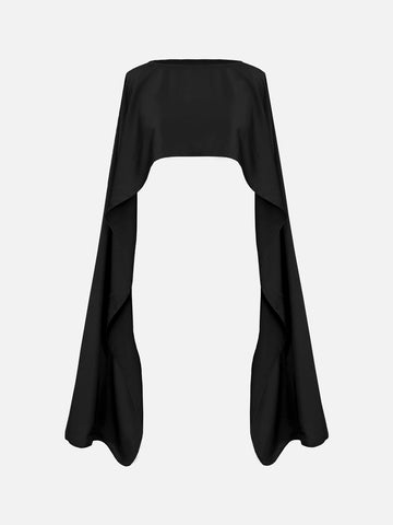 VALENCIA - BLACK SILK CAPE DRESS