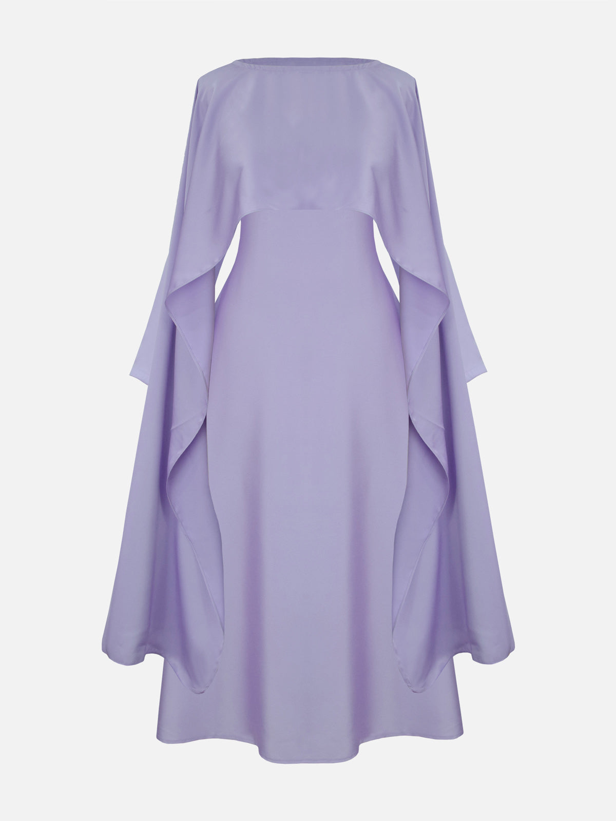 ELYSIA - LILAC SILK CAPE DRESS