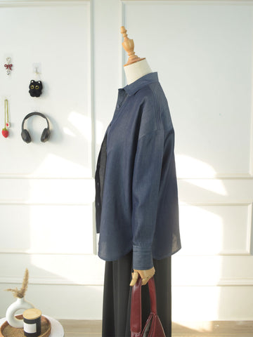 LUNEL - SOFT DENIM OVERSIZED BUTTON-DOWN SHIRT