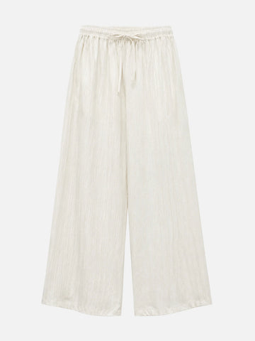 DOVE textured off-white wide-leg pants product image