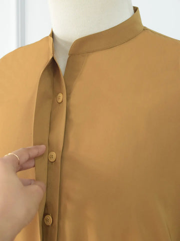 ZINNIA - MUSTARD OVERSIZED BUTTON DOWN SHIRT