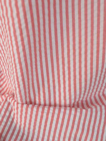 ROSALINE - RED TEXTURED STRIPE TOP