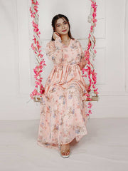 ANGELIC - PINK LONG FLORAL DRESS