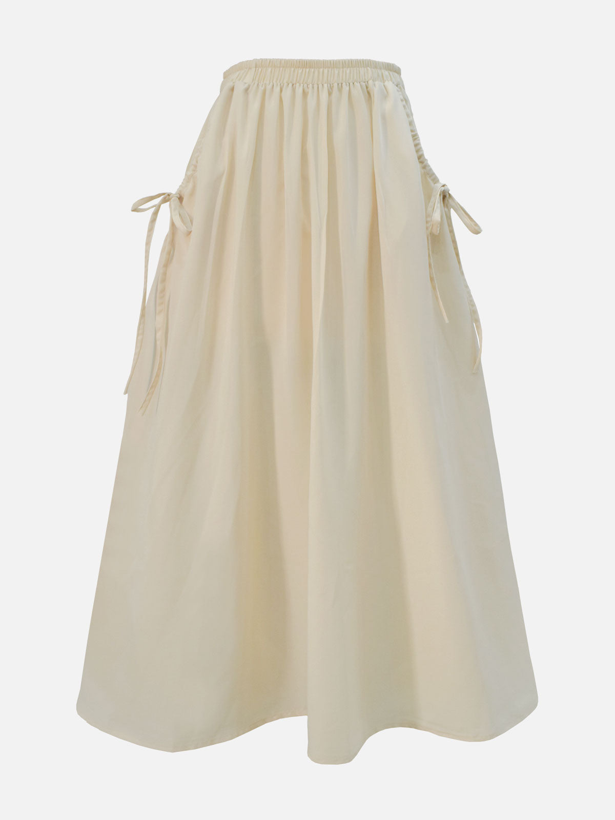 DAZY - BEIGE FLARED SKIRT WITH BOW POCKETS