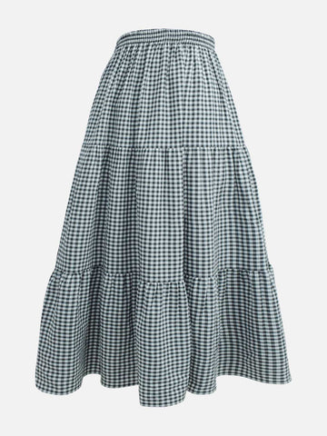 GINGHAM - BLACK & WHITE CHECKERED 3 TIERED SKIRT