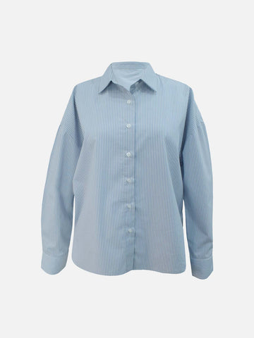 SKYLINE - BLUE STRIPES OVERSIZED BUTTON-DOWN SHIRT