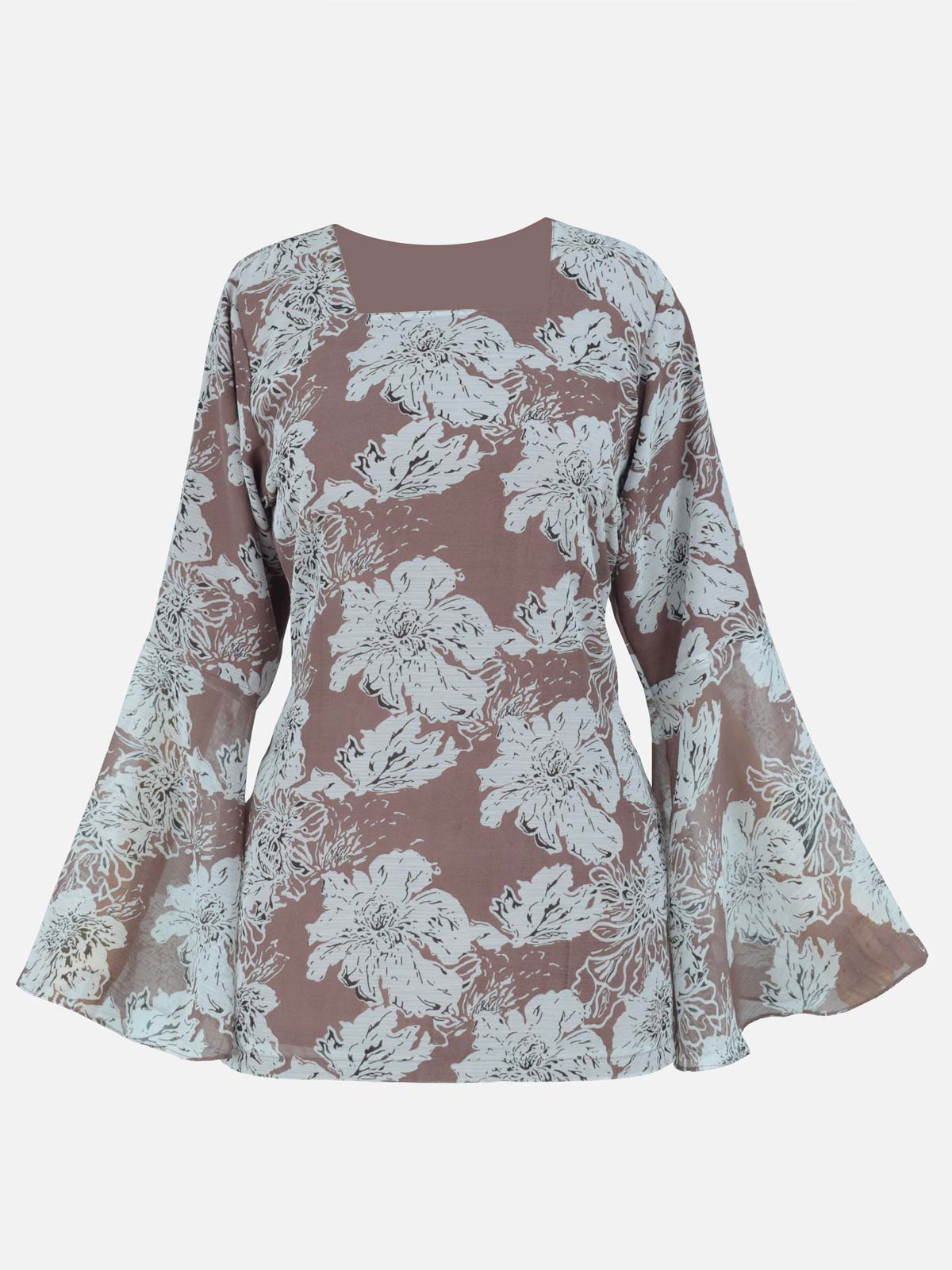 BRUNELIA - PINKISH BROWN FLORAL FAIRY KURTI
