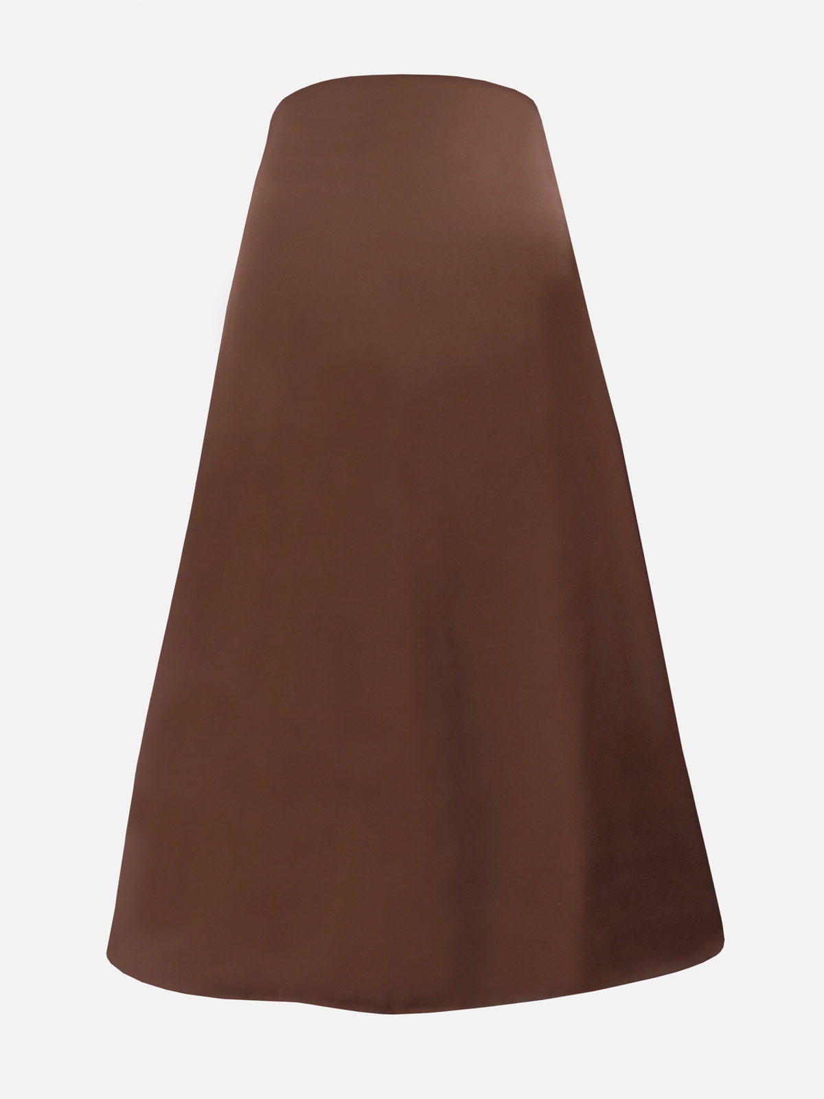 BRUNA - BROWN A-LINE SILK SKIRT
