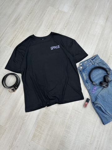 SPACE - BLACK OVERSIZED T-SHIRT