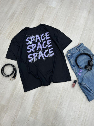 SPACE - BLACK OVERSIZED T-SHIRT