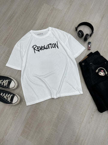 REVOLUTION - WHITE OVERSIZED T-SHIRT
