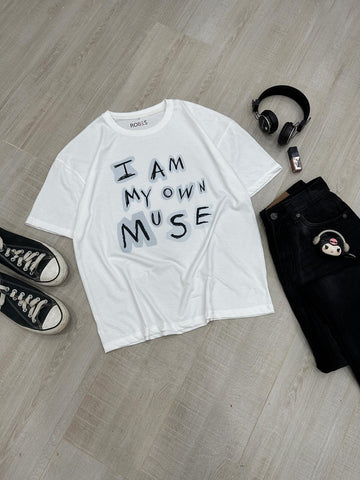 OWN MUSE - WHITE OVERSIZED T-SHIRT