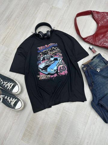 HOT WHEELS - BLACK OVERSIZED T-SHIRT
