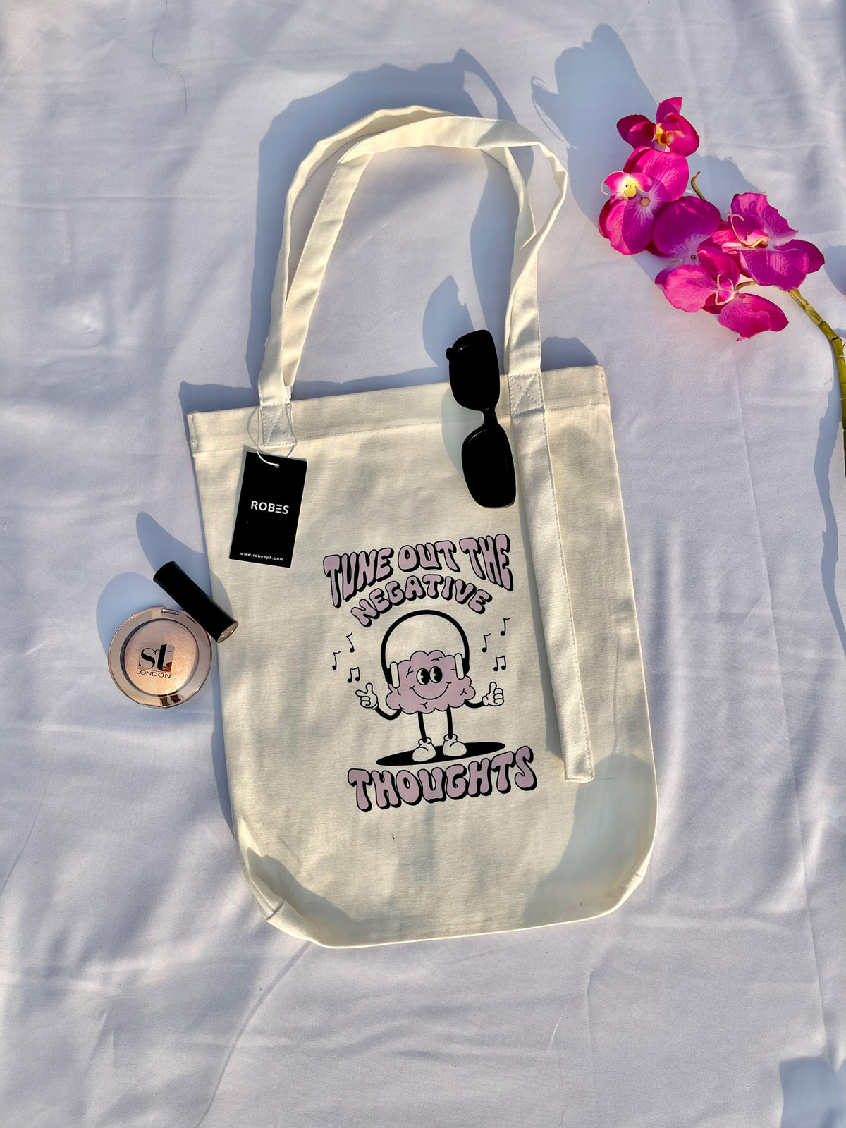 TUNE OUT THE NEGATIVE THOUGHTS TOTE BAG