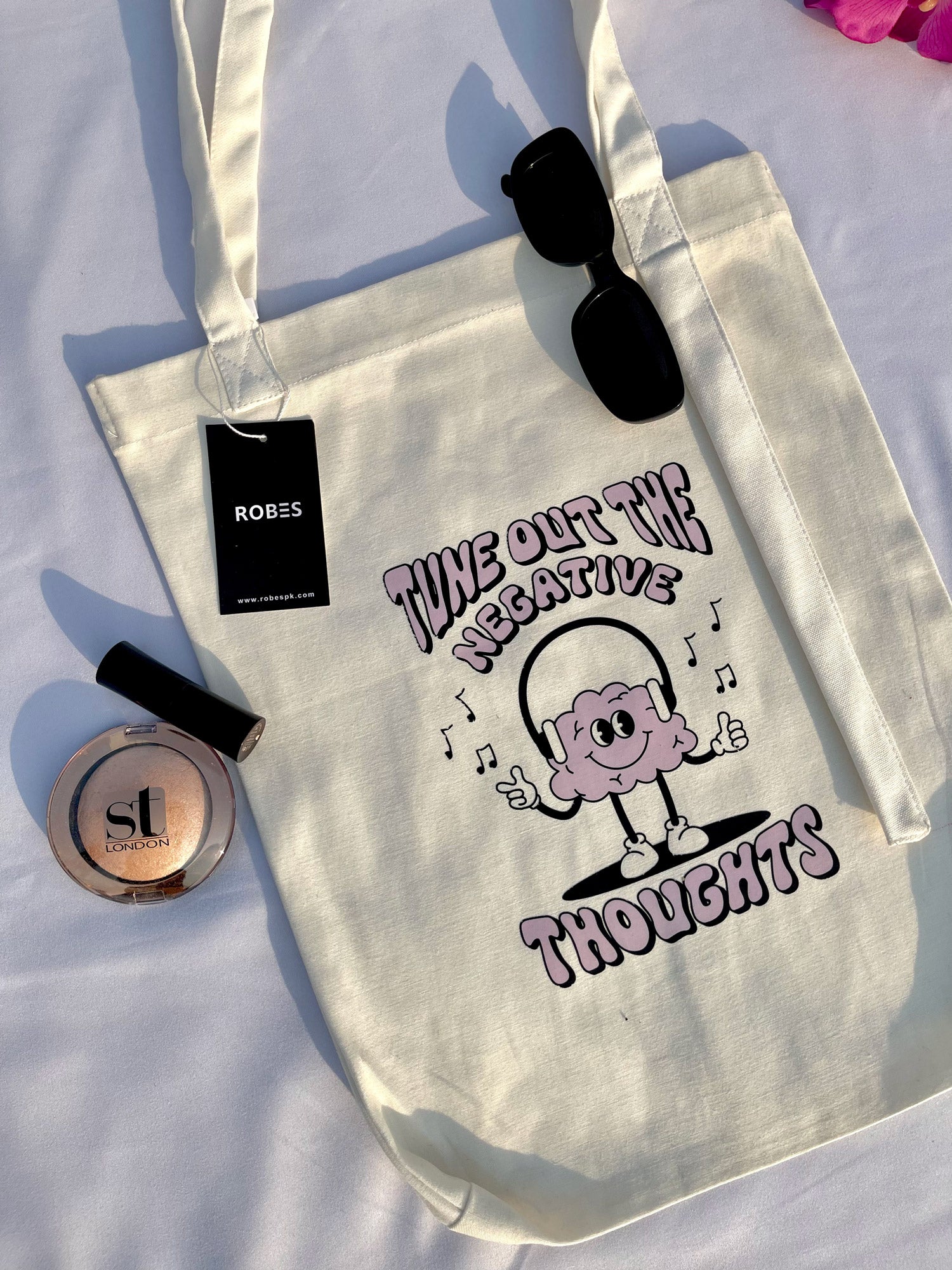 TUNE OUT THE NEGATIVE THOUGHTS TOTE BAG