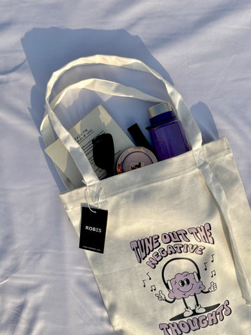 TUNE OUT THE NEGATIVE THOUGHTS TOTE BAG