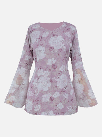 SERINA - MAUVE FLORAL FAIRY KURTI