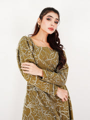 OLIVE GRACE - EMBROIDERED LONG NET DRESS