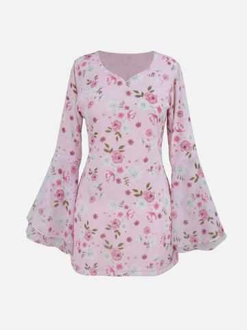 NAYARA - LIGHT PINK FLORAL FAIRY KURTI
