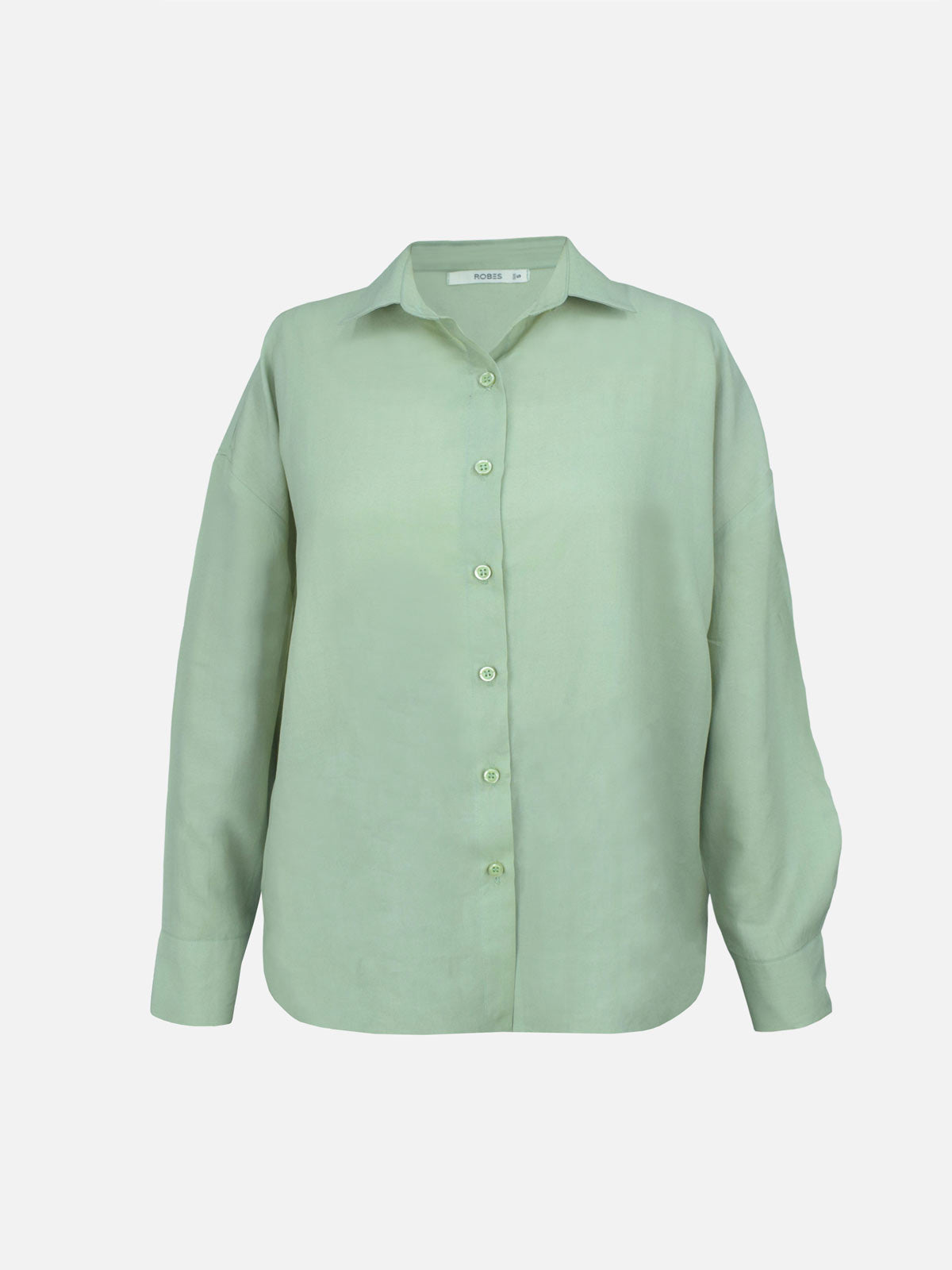 SAGE DEW - SAGE GREEN OVERSIZED BUTTON-DOWN SHIRT