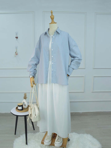 SKYLINE - BLUE STRIPES OVERSIZED BUTTON-DOWN SHIRT