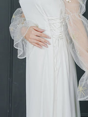 WHITE ELORA - SILK LONG DRESS