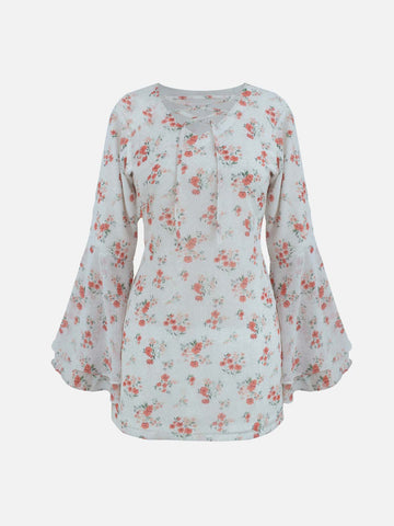 LIYANA - WHITE FLORAL FAIRY KURTI