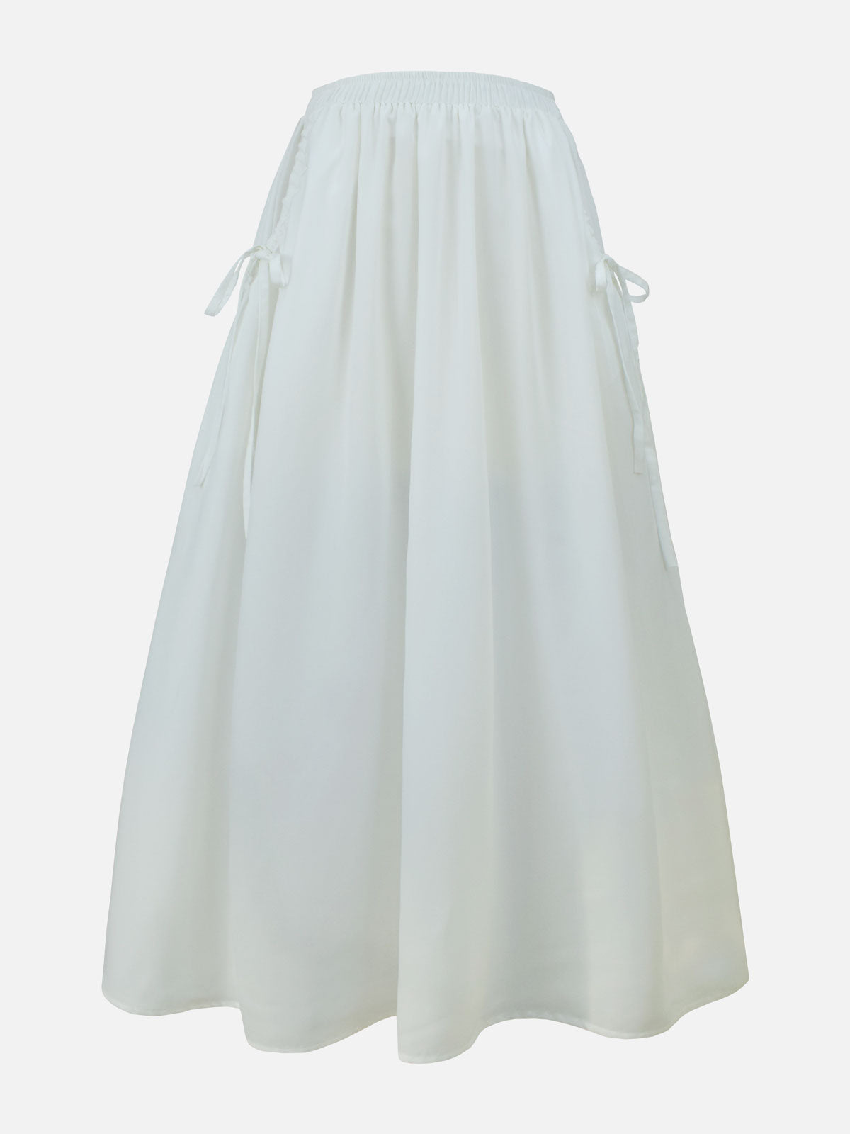 DAZY - WHITE FLARED SKIRT WITH BOW POCKETS