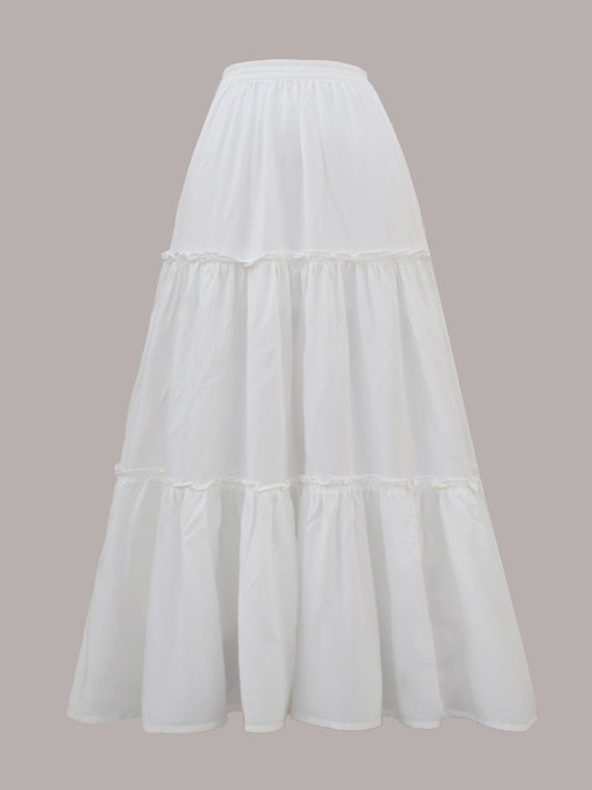 ERIN - WHITE 3 TIERED SKIRT