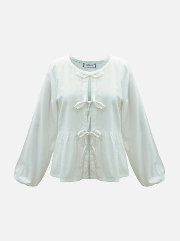 VANILLA - WHITE FRONT TIE TOP