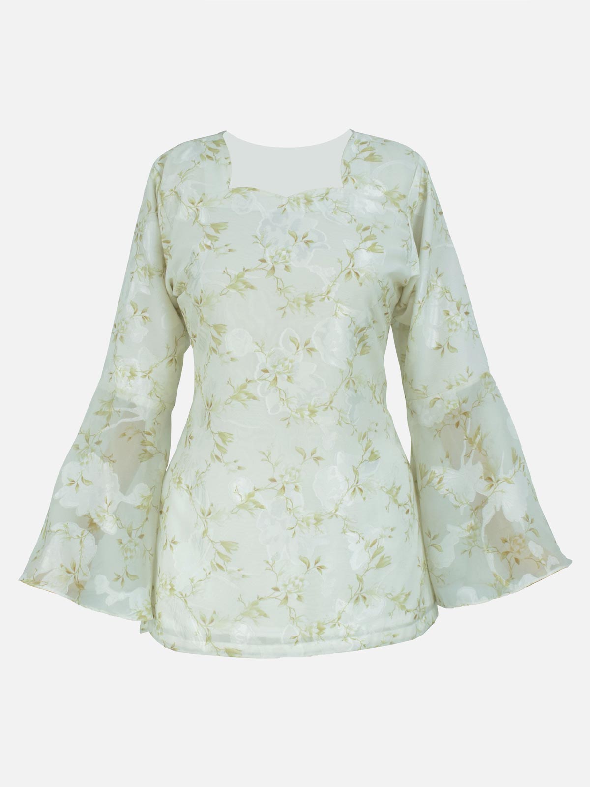 SOLENNE - PASTEL OLIVE FLORAL FAIRY KURTI