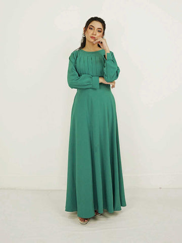 WILDA - JADE GREEN LONG DRESS