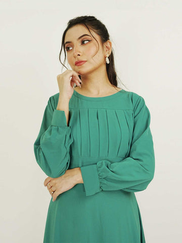 WILDA - JADE GREEN LONG DRESS