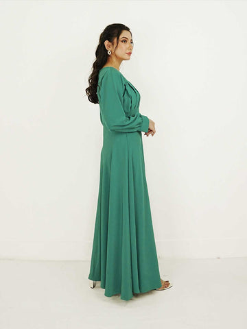 WILDA - JADE GREEN LONG DRESS