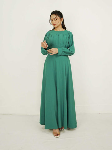 WILDA - JADE GREEN LONG DRESS