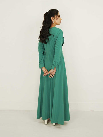 WILDA - JADE GREEN LONG DRESS