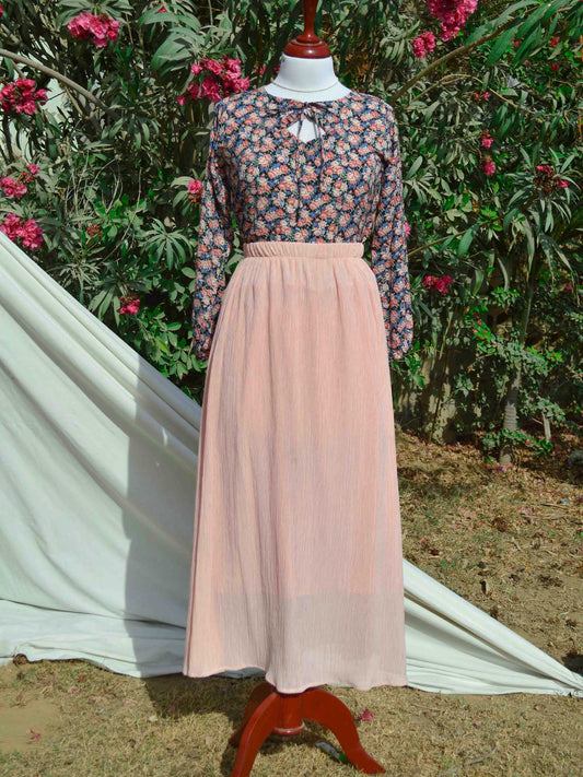 PEACH PLEATED SKIRT