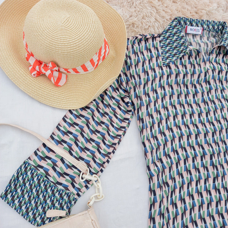GEOMETRIC GREEN TOP - ROBES