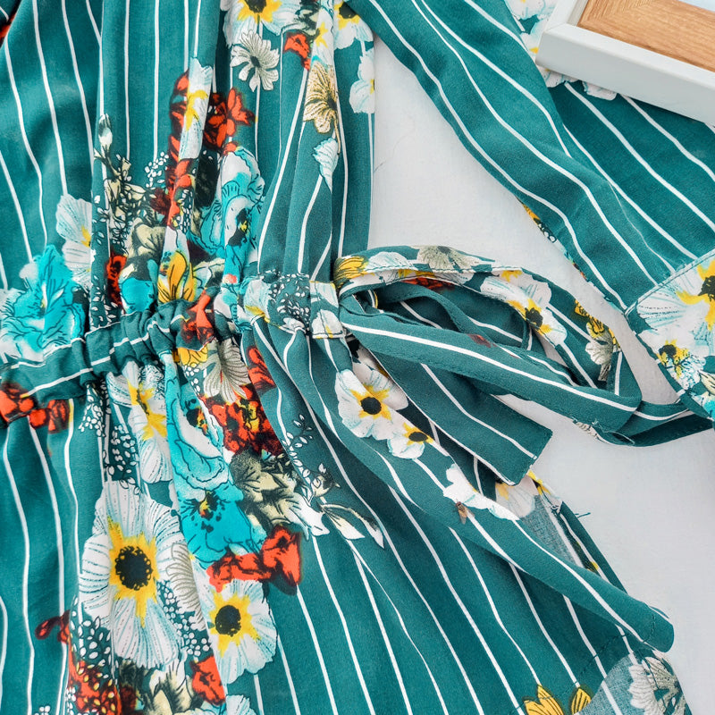 GREEN FLORES TOP - ROBES