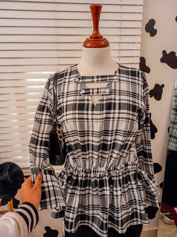 B&W - PLAID TOP - ROBES