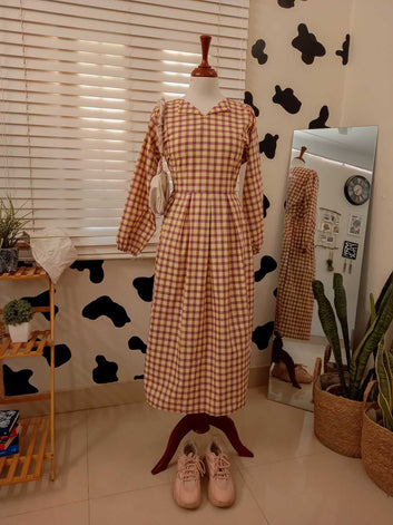 SWEET SWIFT - CHECKERED MIDI DRESS