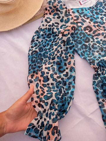 YALE BLUE LEOPARD MAXI - ROBES