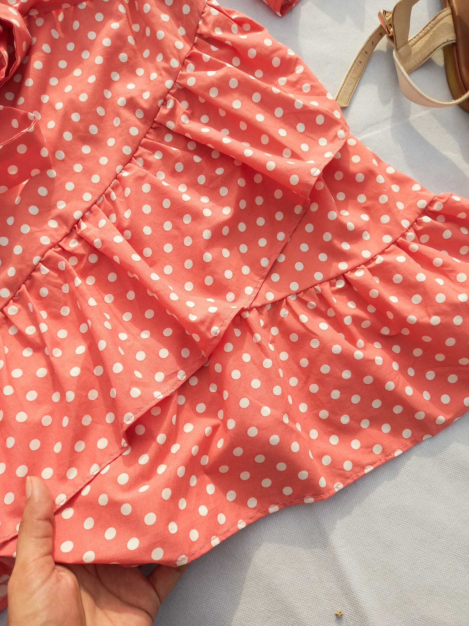 PEACHY PINK - POLKA DOT TOP - ROBES