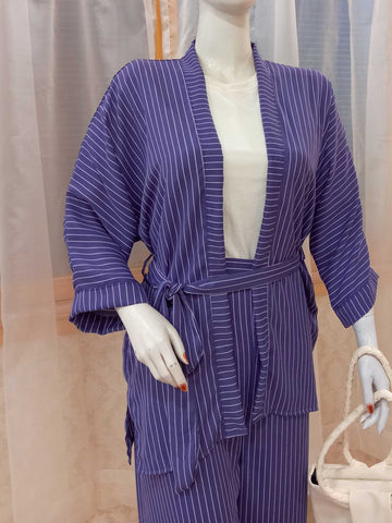 LILAC KIMONO SHORT SHRUG AND PANTS - ROBES